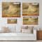Designart - Desert Farmhouse Under Cloudy Sky in Washington I - Farmhouse Print on Natural Pine Wood